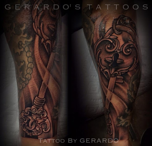 Explore tattoo ideas for a son's name, creative tattoo ideas in Houston, available at Gerardos Tattoos