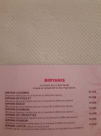 Jaipur à Montmorency menu