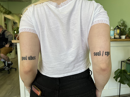 Explore blue bird tattoo ideas, creative tattoo ideas in Greenfield, available at Garden of Eden Tattoos