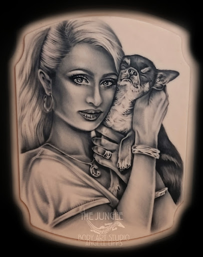 Explore tattoo elbow ideas, creative tattoo ideas in Warren, available at THE JUNGLE Body Art Studio