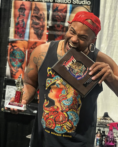 Explore heart and rose tattoo ideas, creative tattoo ideas in Winter Park, available at Forged Empire Tattoo Studio