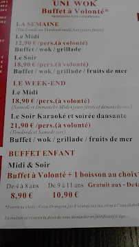 Uni Wok à Carpentras menu
