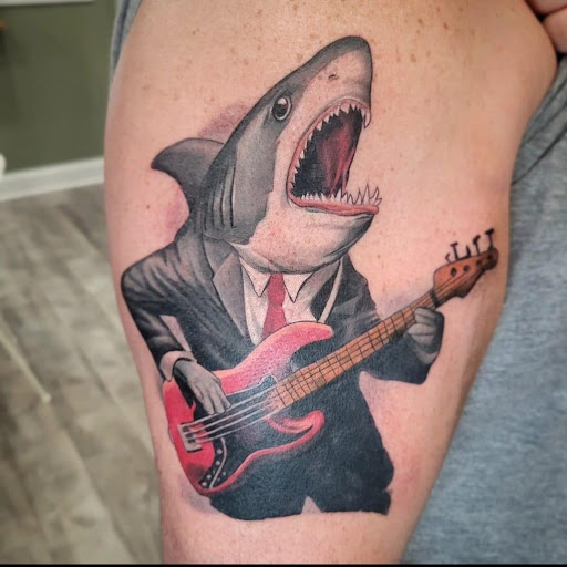Explore coffee tattoo ideas, creative tattoo ideas in Charles Town, available at Blue Heron Tattoo