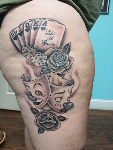 Explore anarchy tattoo ideas, creative tattoo ideas in Calhoun, available at Velvet Panther Tattoo and Piercing