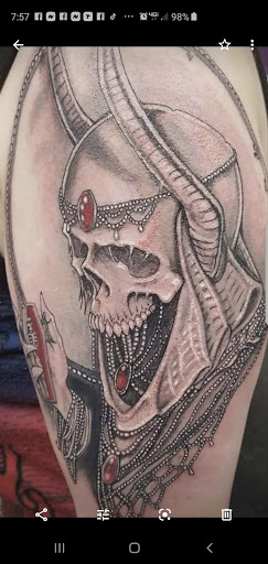 Explore sleeve tattoo background ideas, creative tattoo ideas in Denton, available at The Ink Well Tattoo Studio