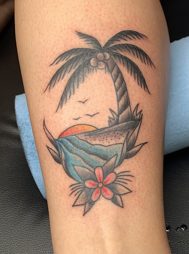 Explore small sunshine tattoo ideas, creative tattoo ideas in South Padre Island, available at Seven Sparrows Tattoo