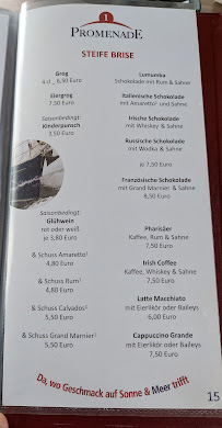 Menu du Promenade 1 à Scharbeutz