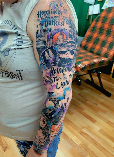 Explore traveling tattoos ideas, creative tattoo ideas in Benton, available at Spectrum Tattoo