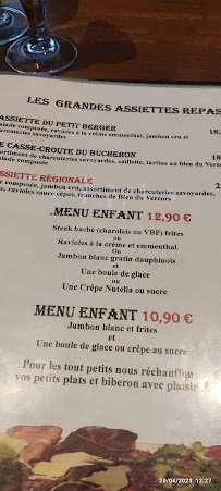 Le Petit Paysan à Villard-de-Lans menu