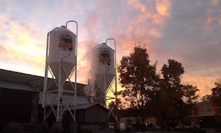 Brewing tanks in a taproom