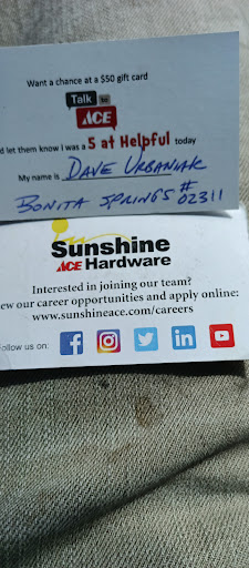 Hardware Store «Sunshine Ace Hardware Inc», reviews and photos, 9100 Bonita Beach Rd SE, Bonita Springs, FL 34135, USA