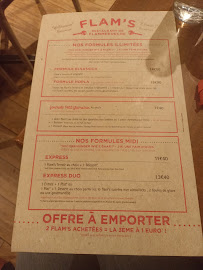 Menu du Flam's à Bègles