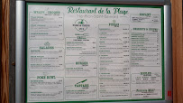 Menu du Restaurant de la Plage à Menthon-Saint-Bernard