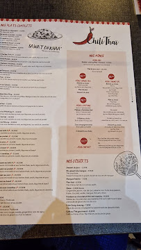 Carte du Chili Thai Restaurant à Mulhouse