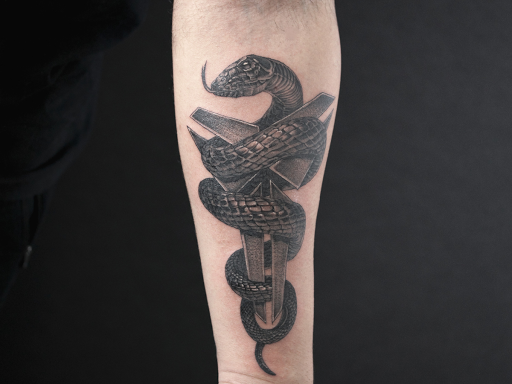 Explore beauty and beast tattoo ideas, creative tattoo ideas in New York, available at UPLIFT TATTOO & PIERCING NYC