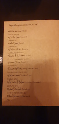 LA BÒRIA à Veyras menu