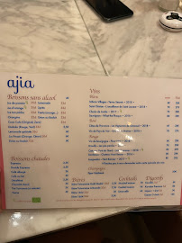 Chez Ajia à Paris menu