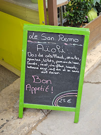 Le San Remo à Fréjus menu