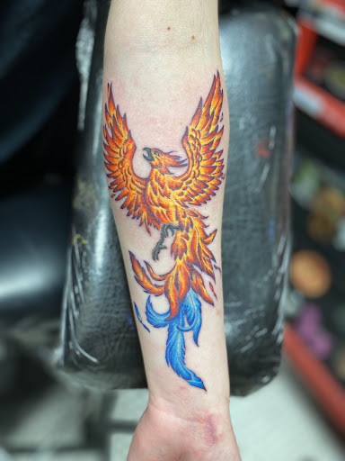 Explore back of the thigh tattoo ideas, creative tattoo ideas in Gainesville, available at The Hive Body Art Collective