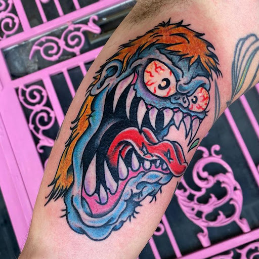Explore arm blackout tattoo ideas, creative tattoo ideas in Springfield, available at Good Heart Tattoos