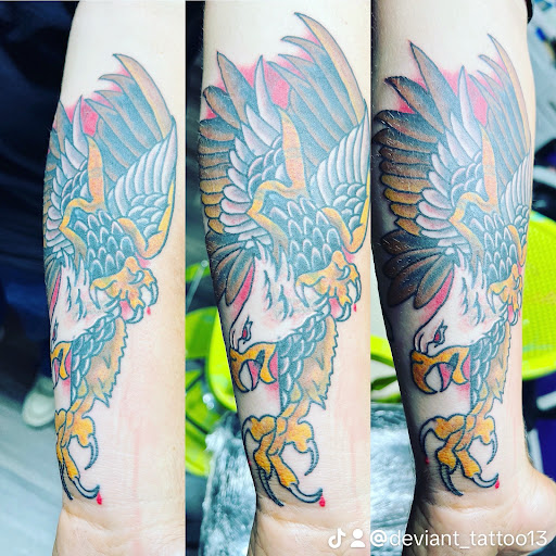 Explore war tattoo ideas, creative tattoo ideas in Excelsior Springs, available at Deviant Tattoo Studio