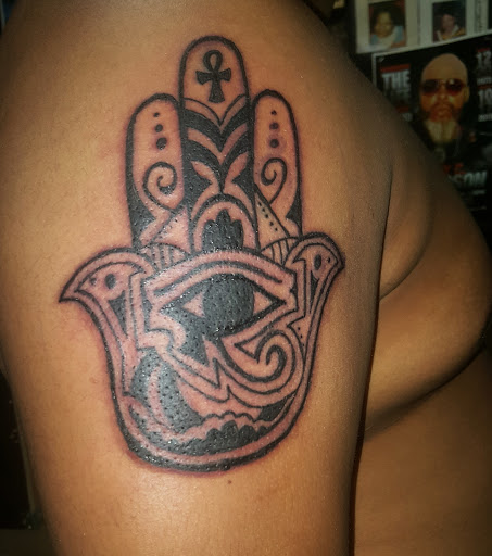 Explore gangster tattoo sleeve ideas, creative tattoo ideas in Raleigh, available at Gifted Styles