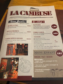 Restaurant français La Cambuse à Dunkerque (le menu)