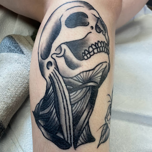 Explore tattoo ideas for guys calf, creative tattoo ideas in Buffalo, available at True Gloom Tattoo Studio