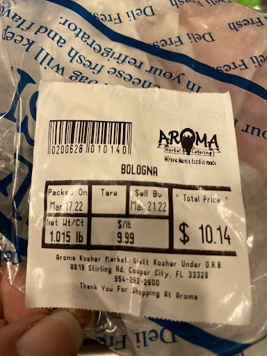 Kosher Grocery Store «Aroma Market and Catering», reviews and photos, 8819 Stirling Rd, Cooper City, FL 33328, USA