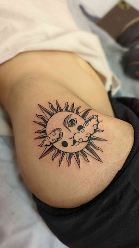 Explore simple mountain tattoo ideas, creative tattoo ideas in Rochester, available at Axe of Kindness Tattoo