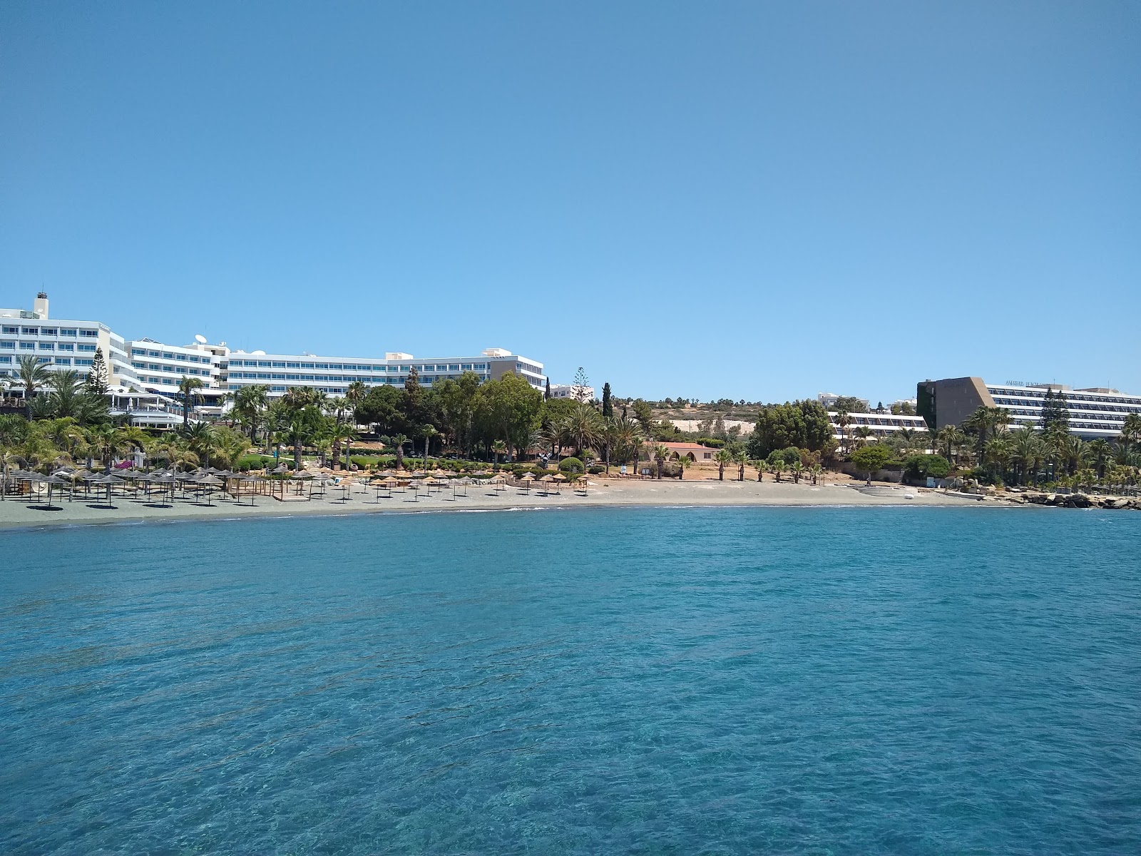 Foto von Aphrodite beach mit reines blaues Oberfläche