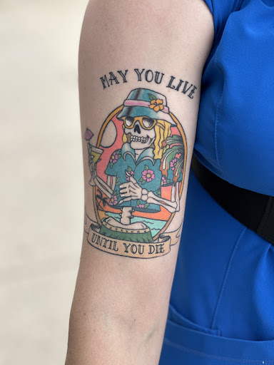 Explore ny giants tattoo ideas, creative tattoo ideas in Bryan, available at The Blackest Crow Tattoo Studio