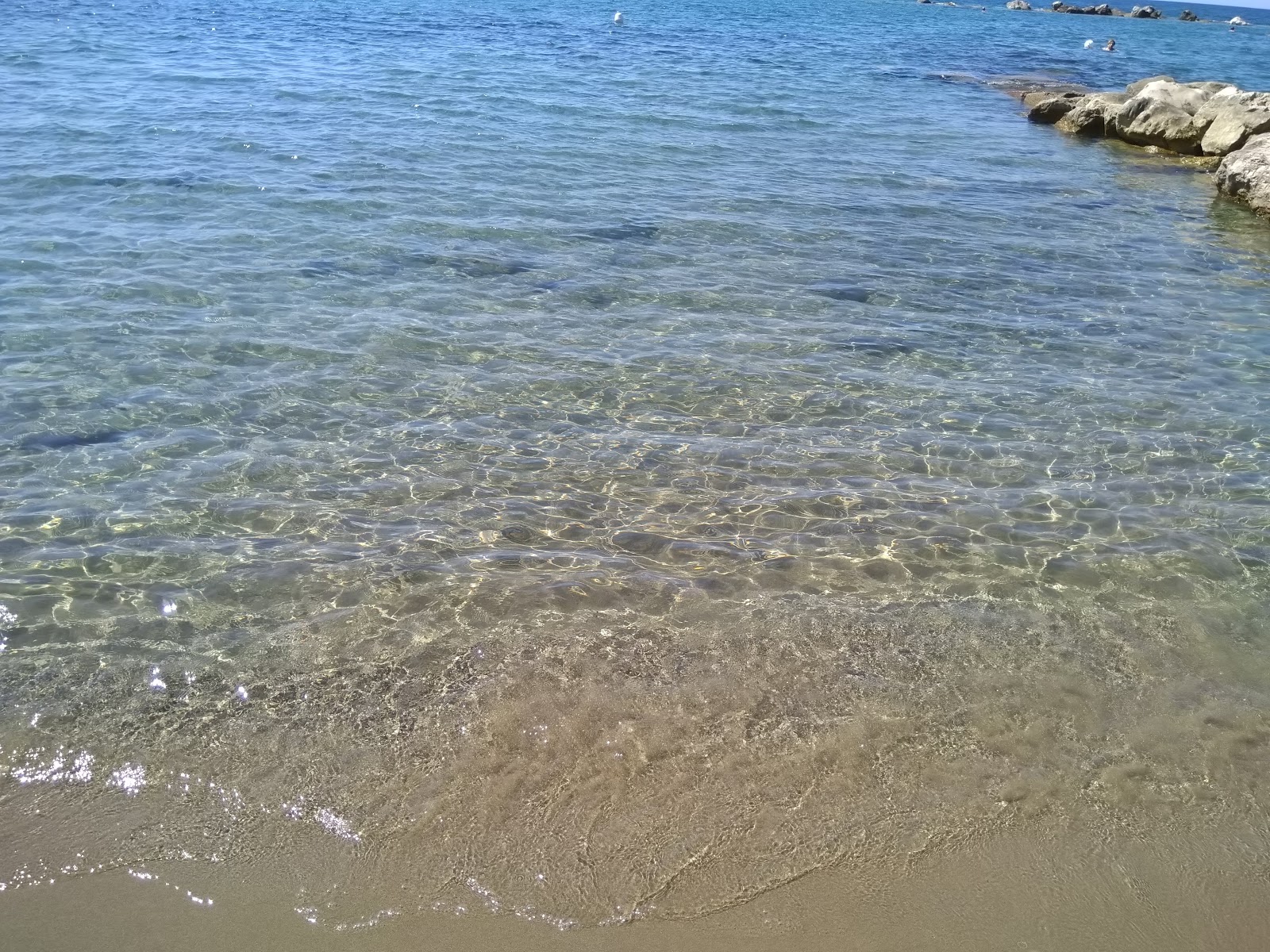 Pioppi Beach的照片 背靠悬崖