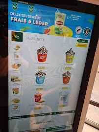 Menu du McDonald's à Paris