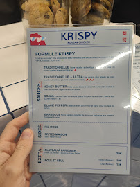 Restaurant coréen Krispy Korean Chicken I Poulet frit coréen à Paris (la carte)