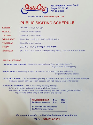 Roller Skating Rink «Skate City Fargo», reviews and photos, 3302 Interstate Blvd S, Fargo, ND 58103, USA