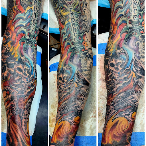 Explore landscape tattoo ideas, creative tattoo ideas in Billings, available at Sovereign Tattoo