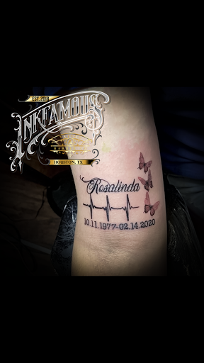 Explore heart attack tattoo ideas, creative tattoo ideas in Houston, available at Inkfamous Tattoo & Barber Company