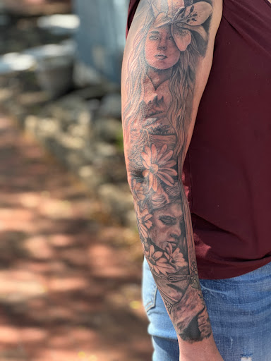 Explore mother tattoo ideas for men, creative tattoo ideas in Englewood, available at Flamingo Noir Collective