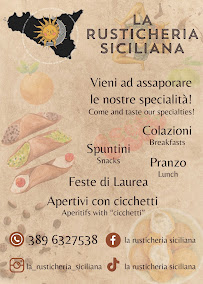 Carte du La Rusticheria Siciliana Venezia Dorsoduro à Venice