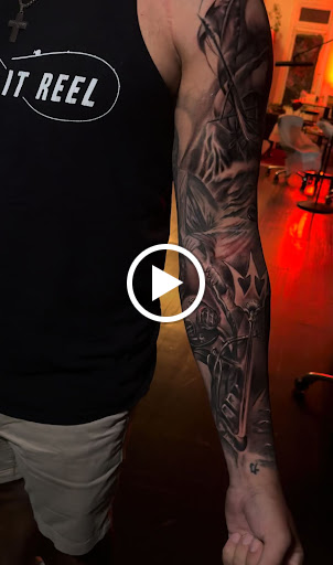 Explore dog tattoo ideas for men, creative tattoo ideas in Brooklyn, available at Don Vano by the Verrazzano
