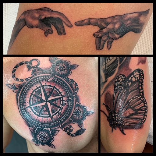 Explore barbie tattoo ideas, creative tattoo ideas in Laredo, available at Horikawa Tattoo & Piercing Studios