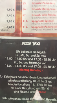 Carte du Ristorante Pizzeria AVANTI à Elz