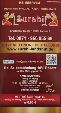 Restaurant Surahi Landshut - indische Spezialitäten Restaurant à Landshut (la carte)