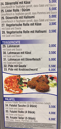 Lister Döner à Hanover menu