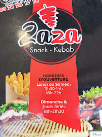 Snack Zaza Kebab à Auchy-les-Mines menu