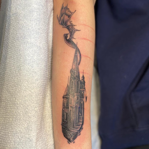 Explore skull cover up tattoo ideas, creative tattoo ideas in Fort Collins, available at Meadowlark Tattoo