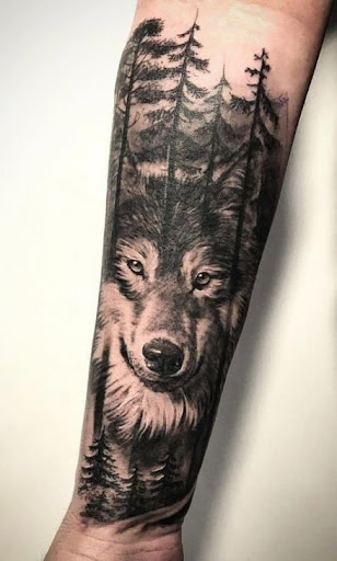 Explore wolf pack tattoo ideas, creative tattoo ideas in Hildebran, available at Crazzys House of Tattoos