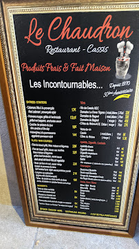 Carte du Restaurant Le Chaudron à Cassis