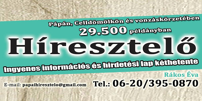 Értékelések erről a helyről: Híresztelő - Ingyenes információs és hirdetési lap, Pápa - Reklámügynökség